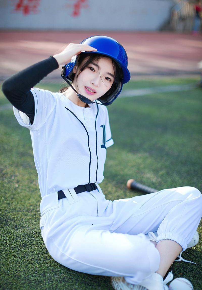 可爱棒球少女清新活力青春时尚写真
