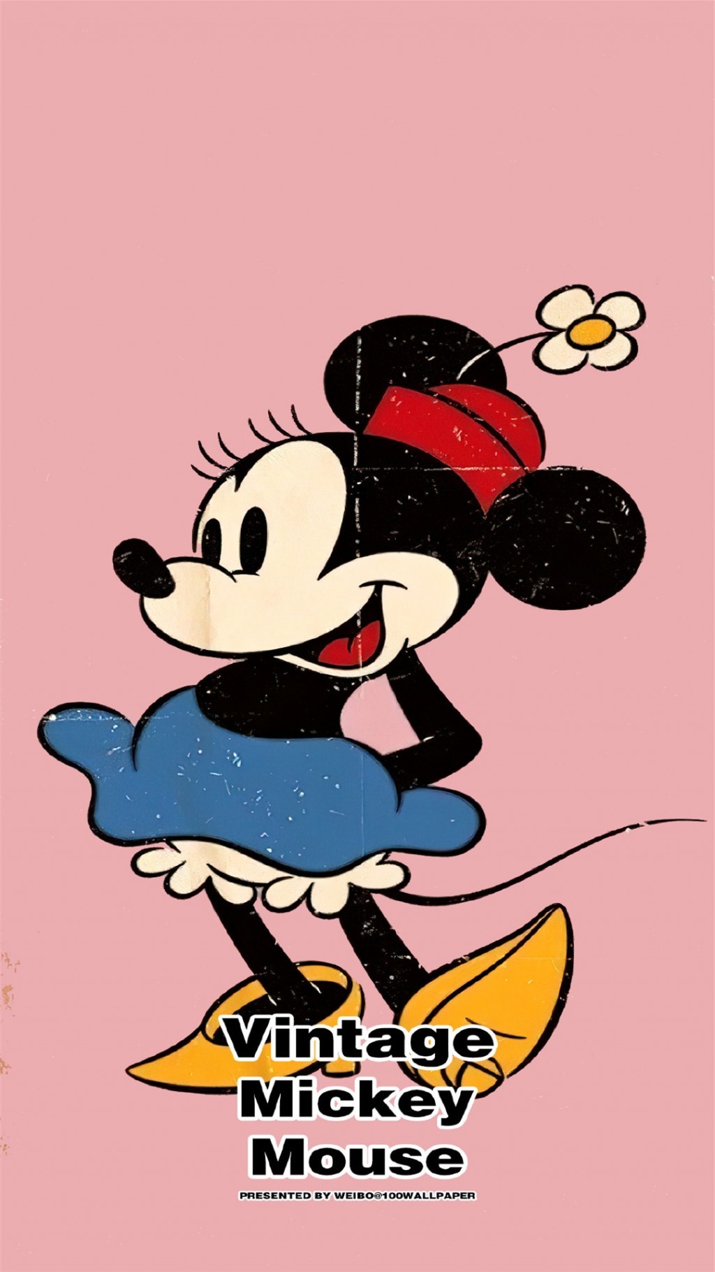 经典米奇Mickey卡通文字高清手机壁纸