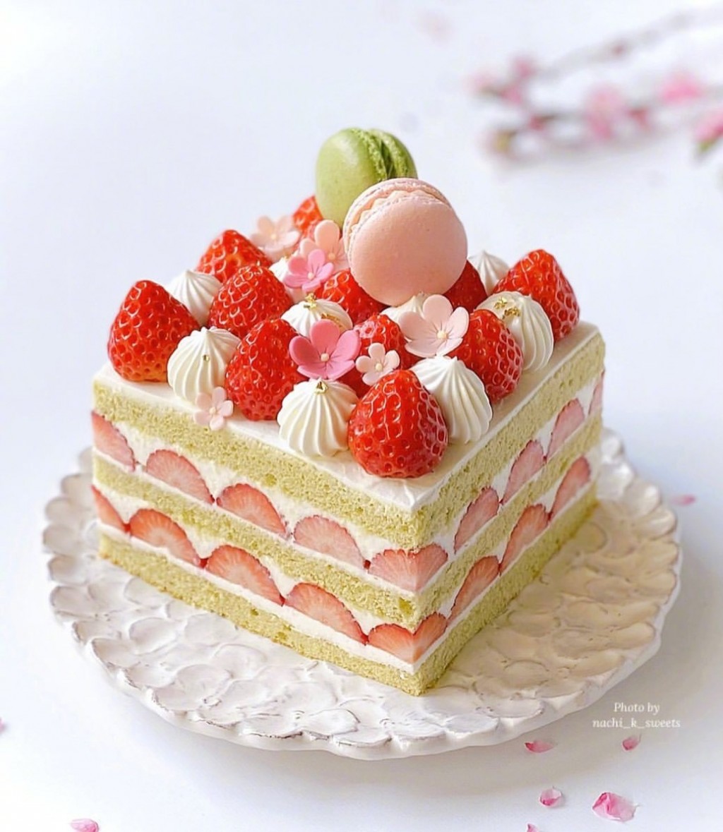 粉红色草莓甜点美食图片