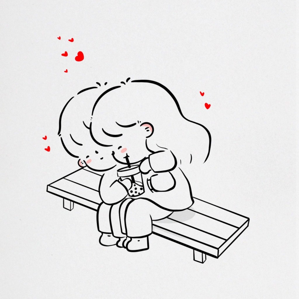 情侣系列手绘插画可爱头像图片