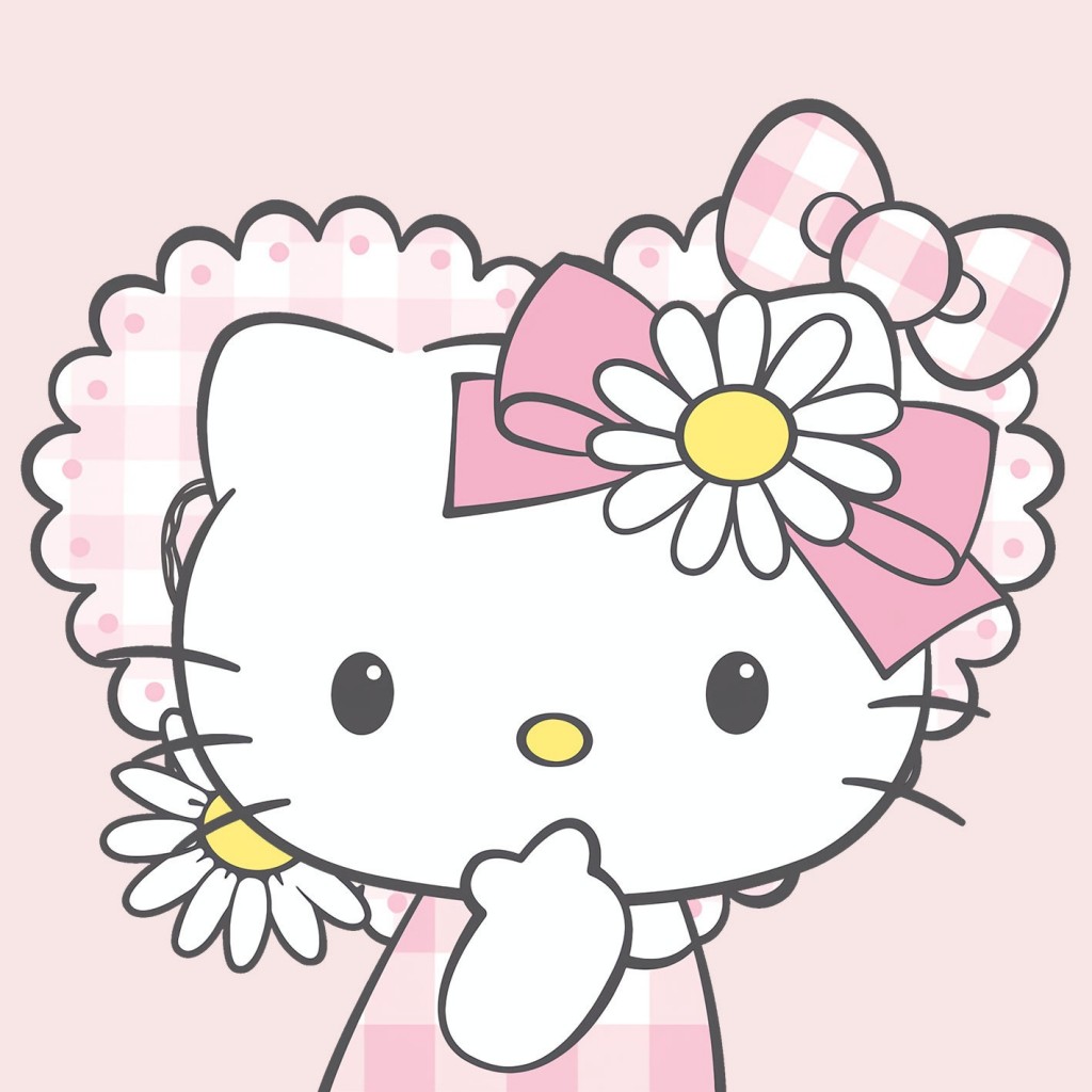 HelloKitty粉色可爱简约卡通锁屏壁纸