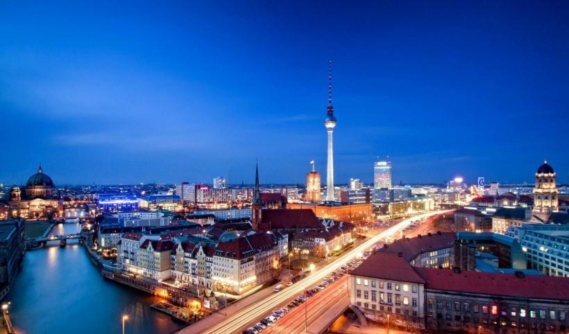 德国柏林城市夜景写真