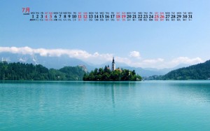 2020年7月斯洛文尼亚秀丽风景日历壁纸