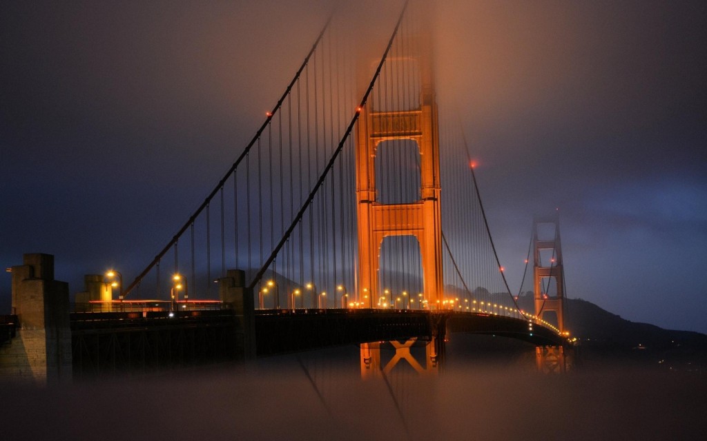 黄昏的旧金山大桥,你不在别处