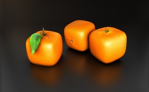 创意方形橙子壁纸图片