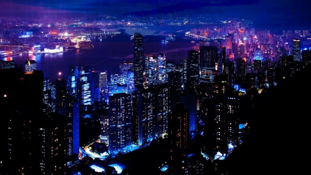 唯美的城市摩天大楼夜景