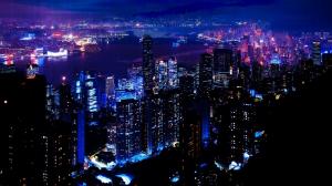 唯美的城市摩天大楼夜景