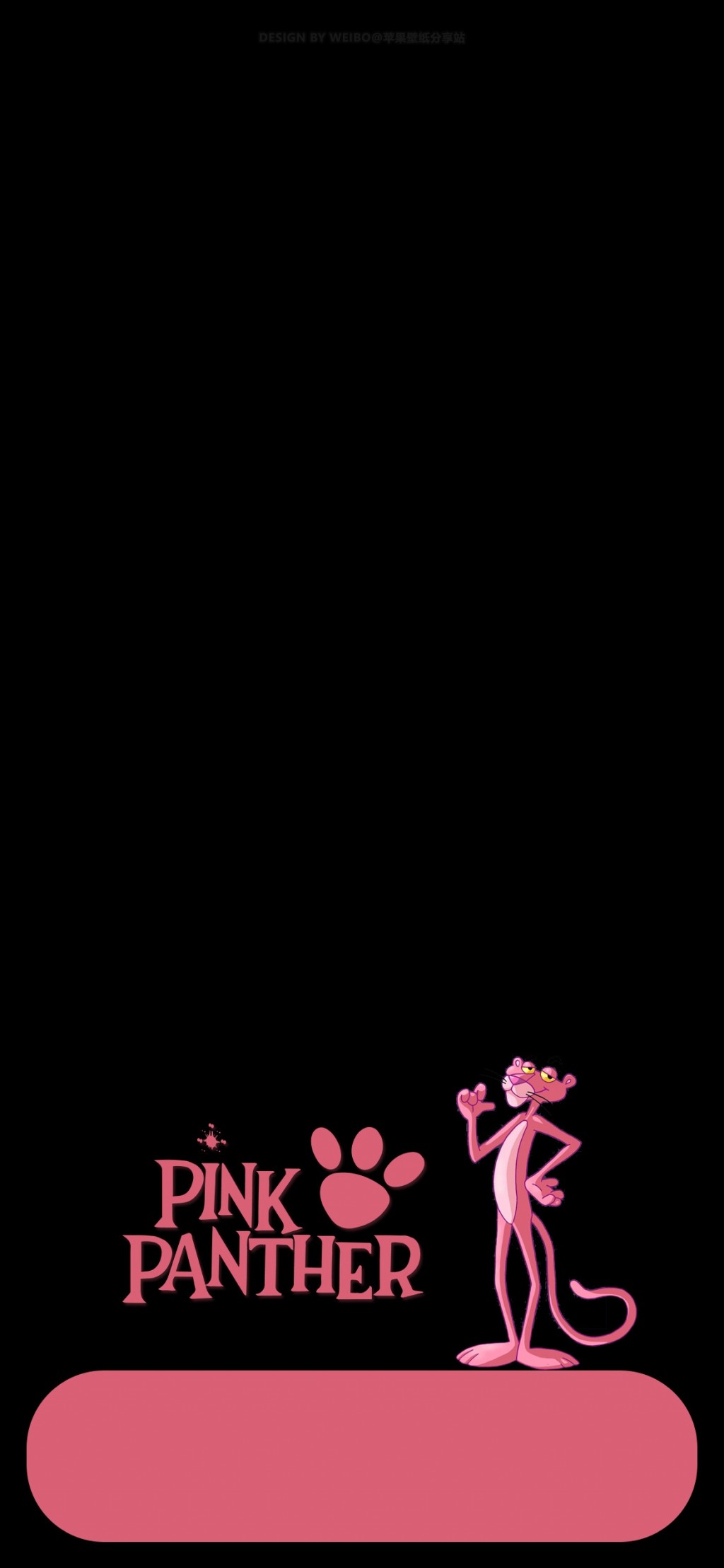 粉红豹粉色可爱卡通插画手机壁纸