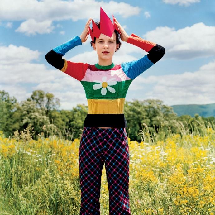 “小11”米莉·博比·布朗俏皮中性风时尚杂志写真