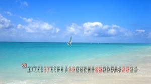 2020年6月旅游风景大海桌面日历壁纸