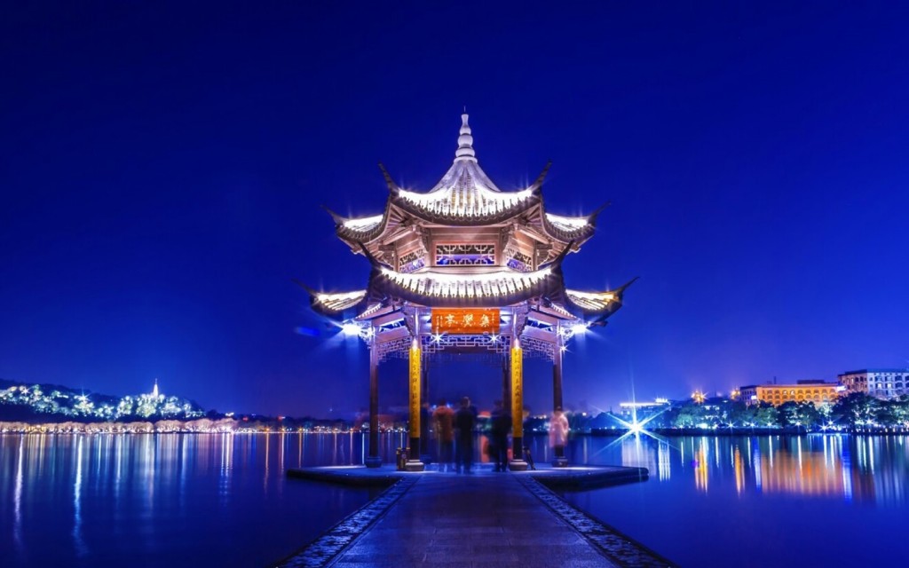 杭州西湖静谧夜景风景壁纸