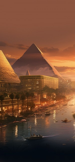 金字塔建筑风景景深手机壁纸