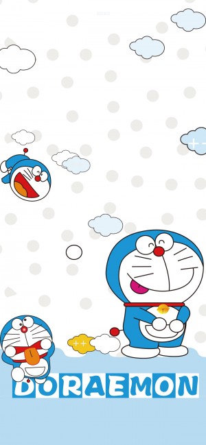哆啦A梦蓝色卡通可爱手机壁纸
