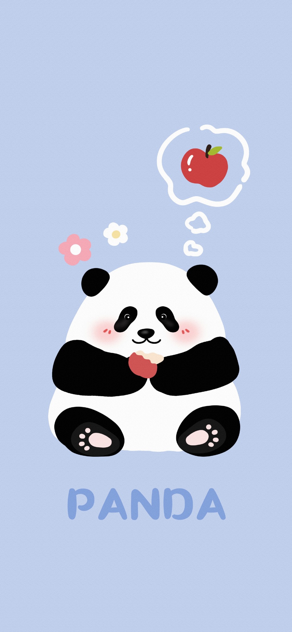 可爱熊猫卡通插画手机壁纸