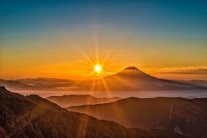太阳富士山风景壁纸