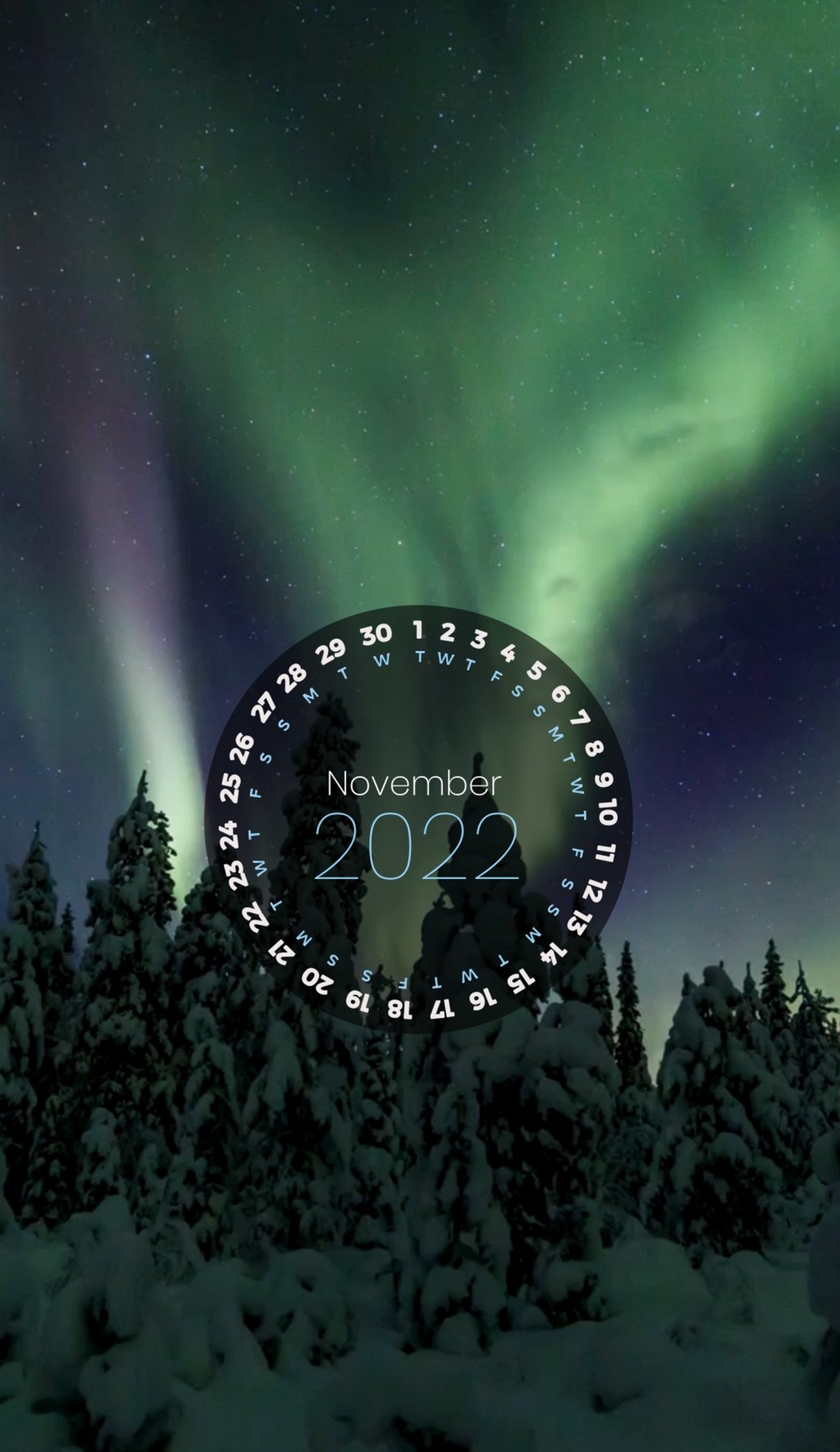 2022年11月质感风景日历手机壁纸