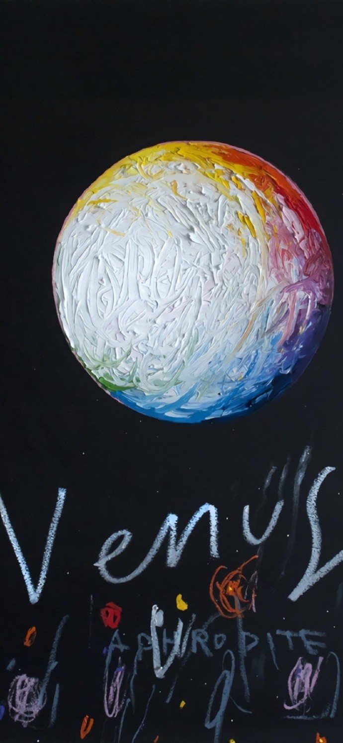 油画手绘涂鸦星球艺术手机壁纸