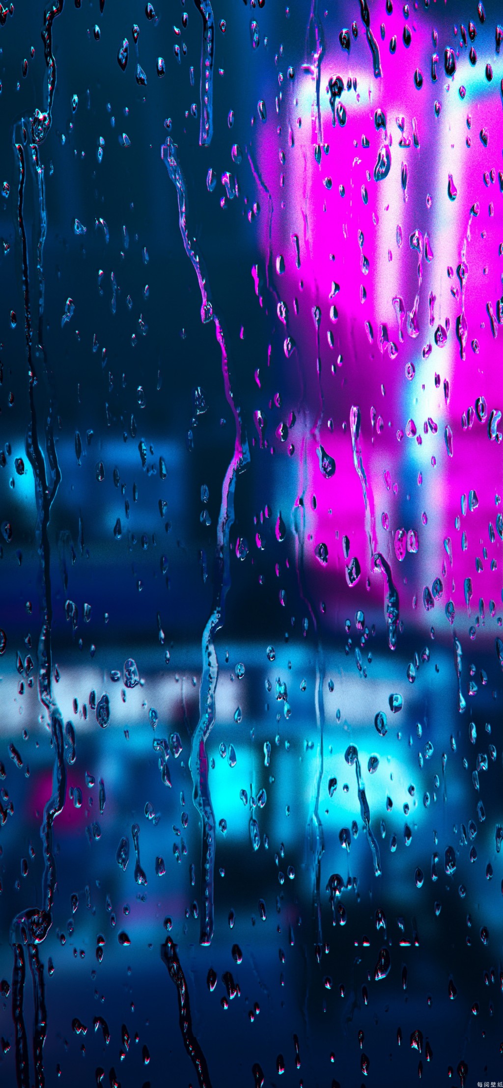 玻璃上的雨滴唯美手机壁纸