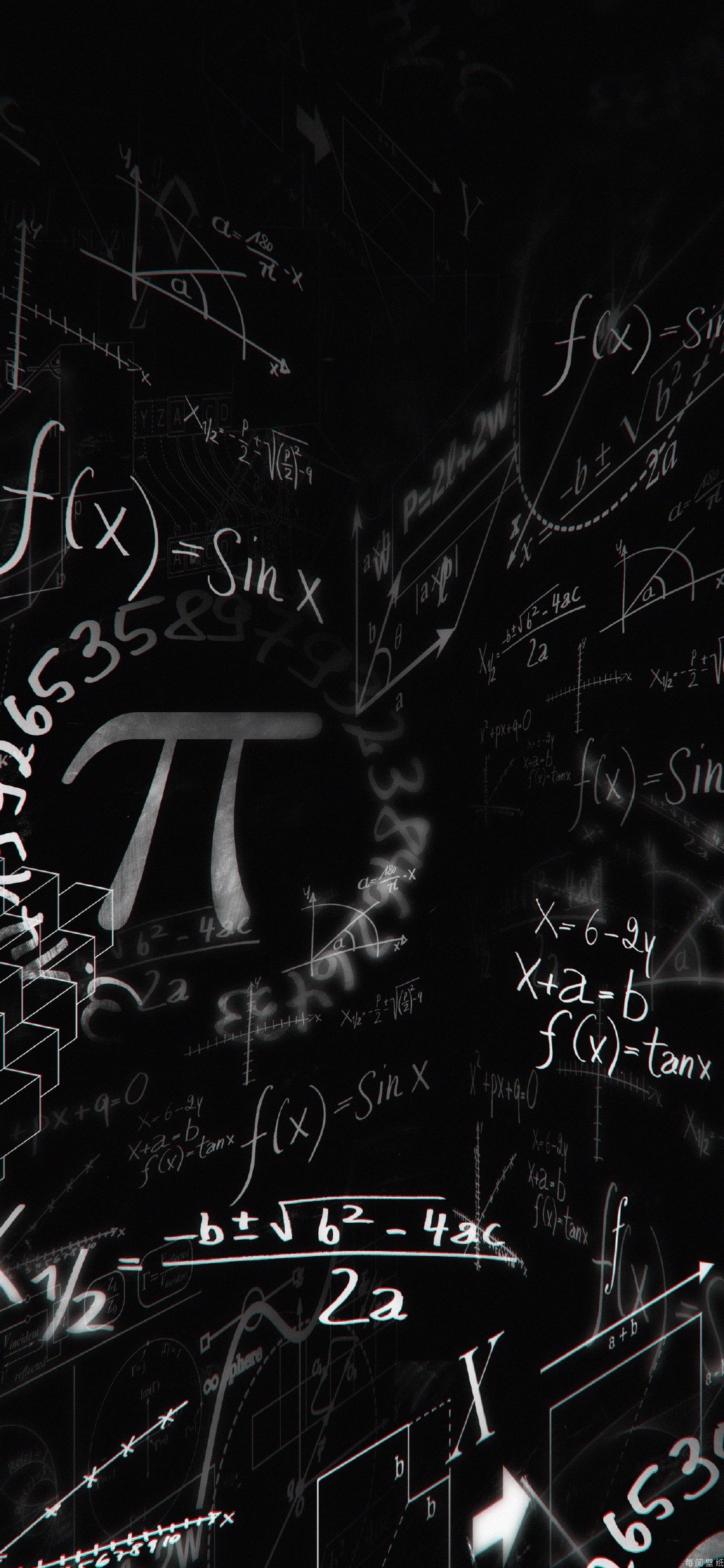 黑板上的科学公式全面屏高清手机壁纸