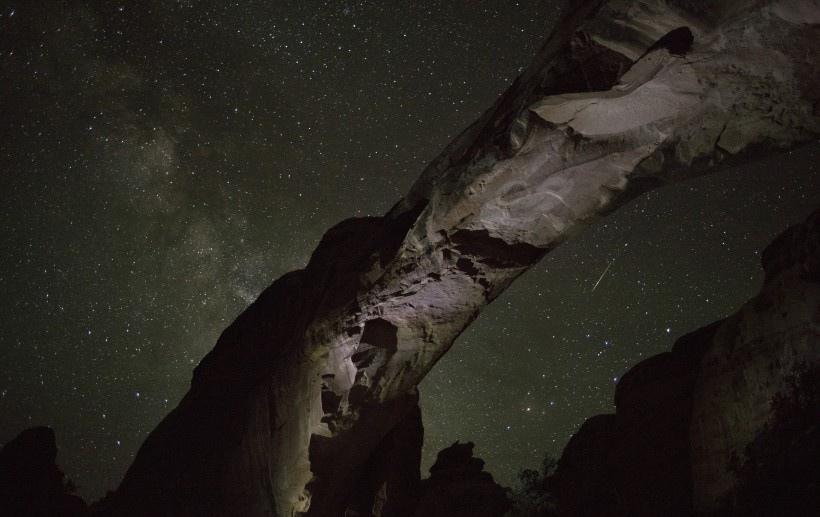 美国犹他州夜空的繁星点点写真