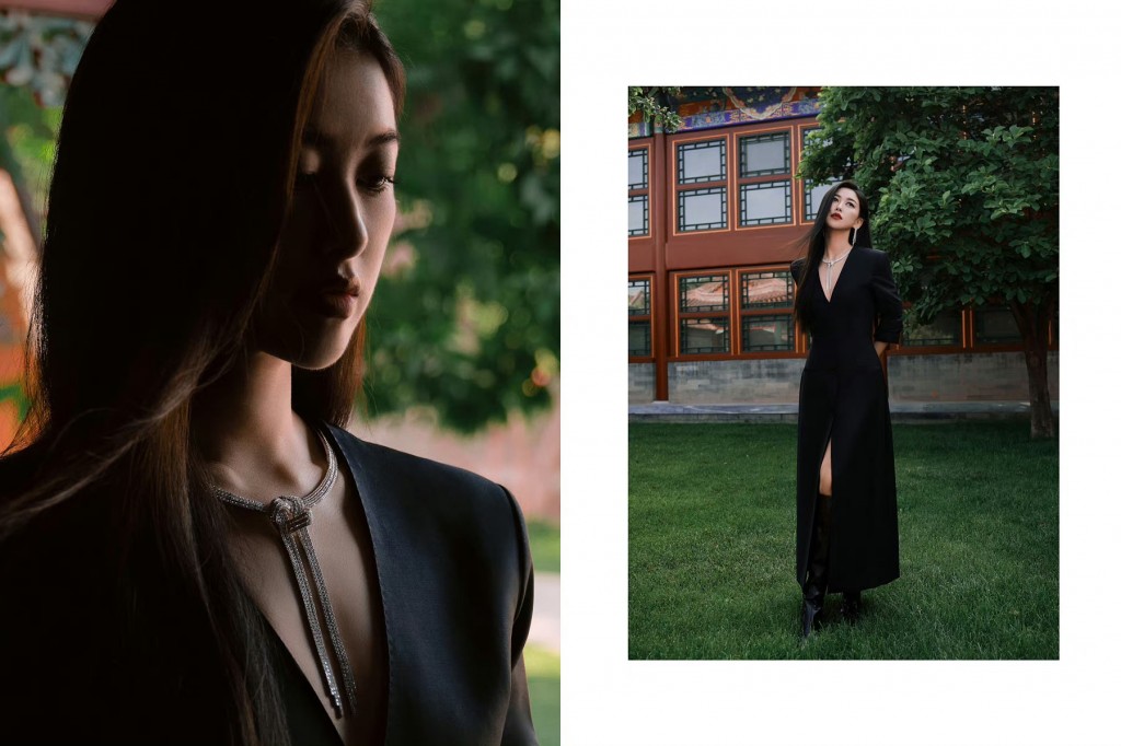 朱珠黑裙优雅气质写真图片