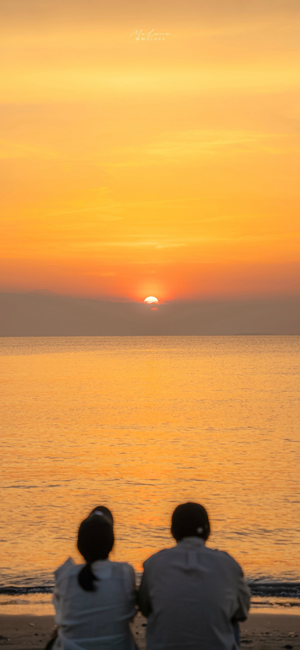 夕阳大海唯美横屏风景手机壁纸