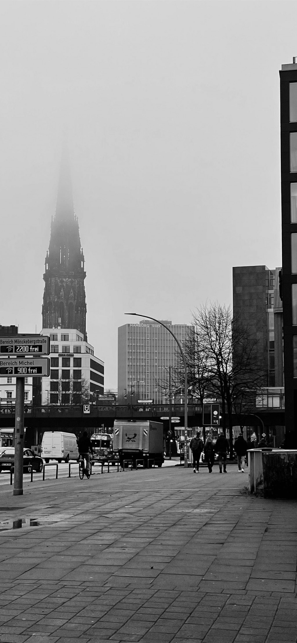 黑白城市风景手机壁纸