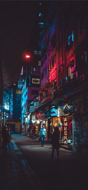 香港炫彩的街道夜景