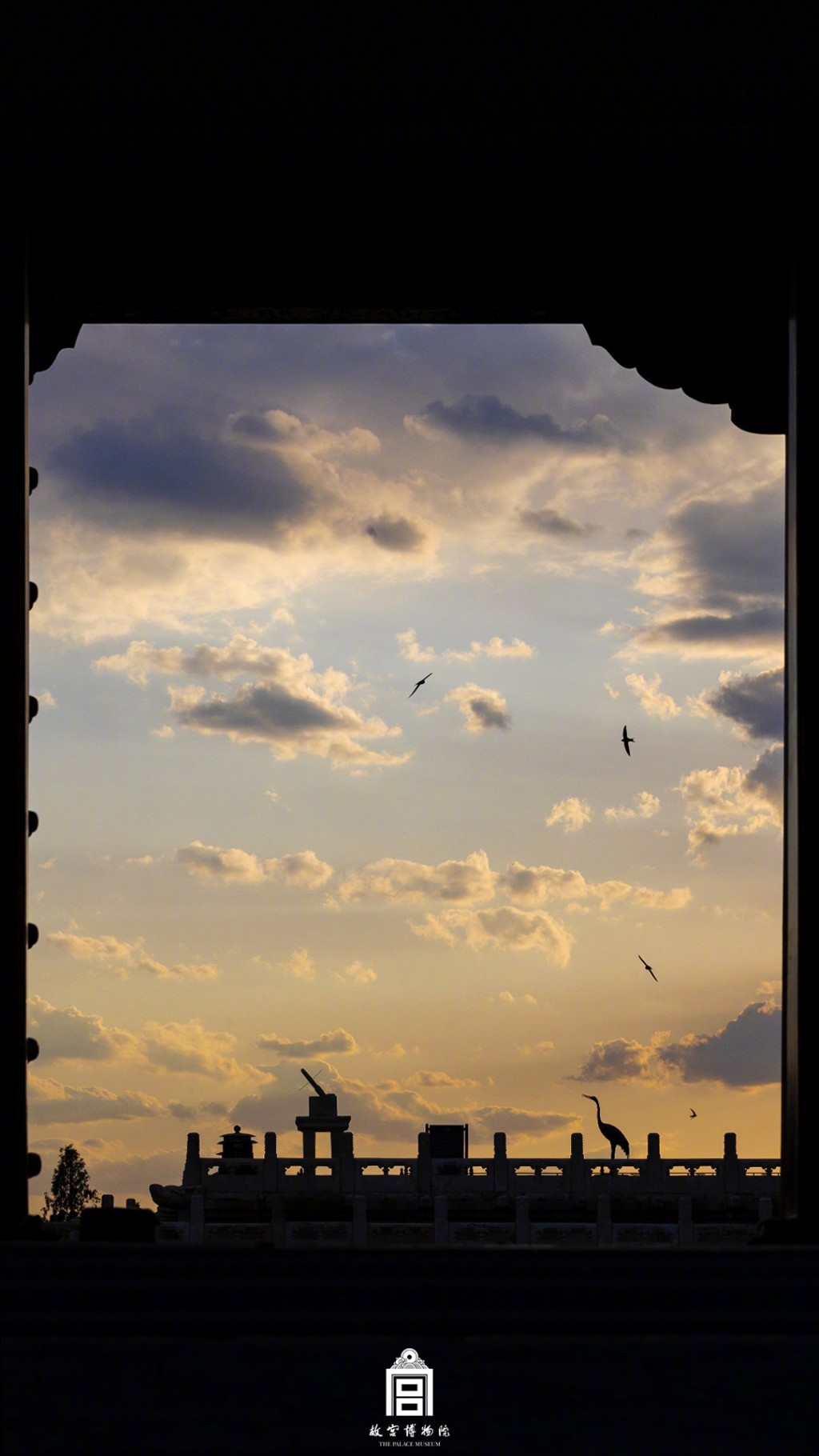 故宫博物院夕阳云彩风景手机壁纸