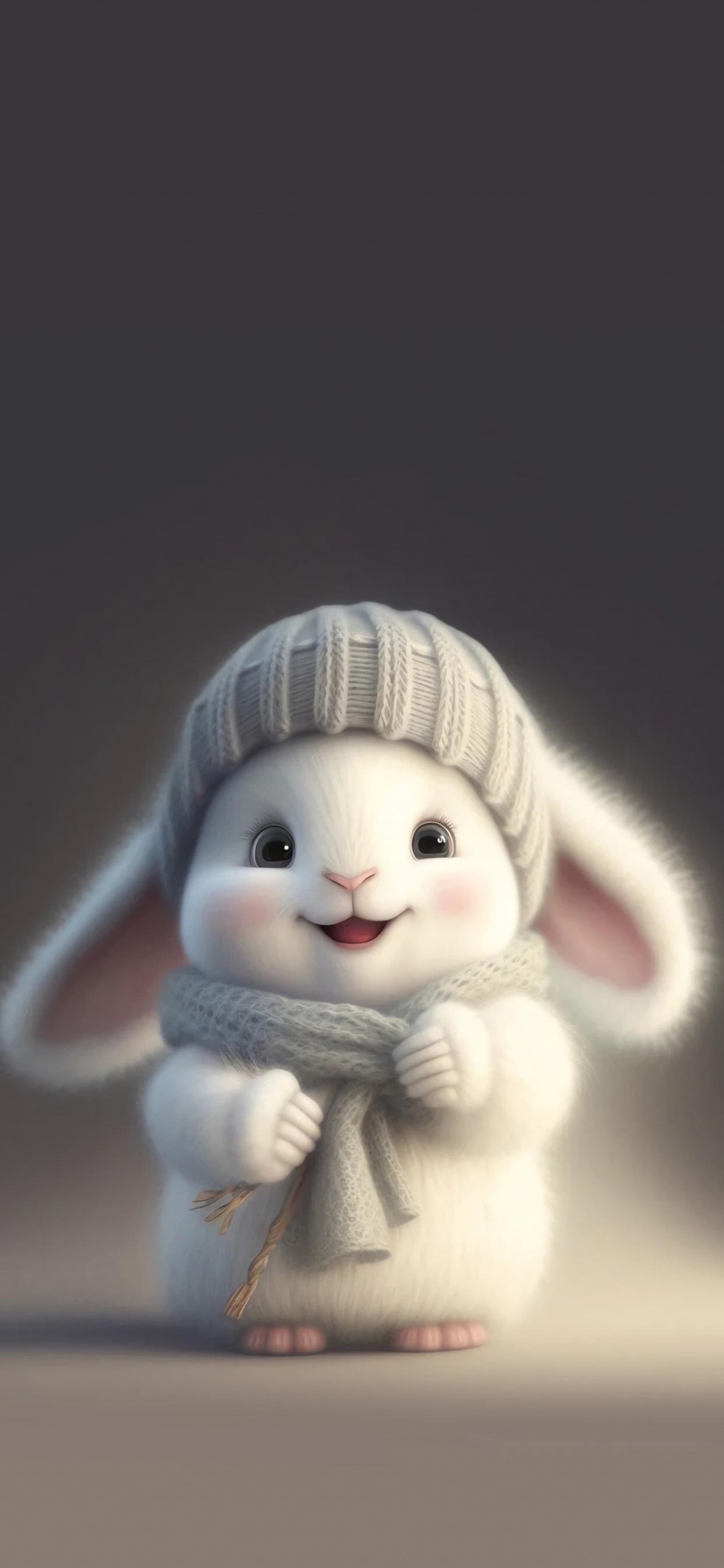 可爱兔兔蠢萌冬日温暖手机壁纸