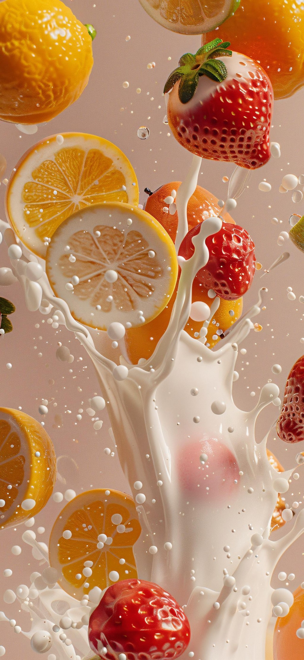 创意牛奶 x 水果清新手机壁纸