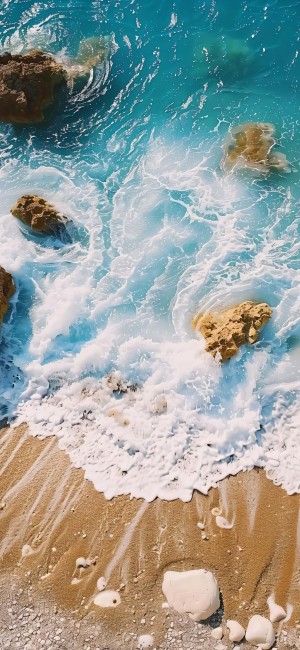 海边礁石海景手机壁纸