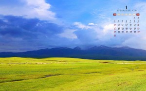 2021年1月内蒙古草原迷人自然风景日历壁纸