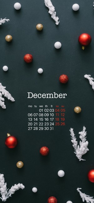 2021年12月圣诞节氛围日历高清手机壁纸