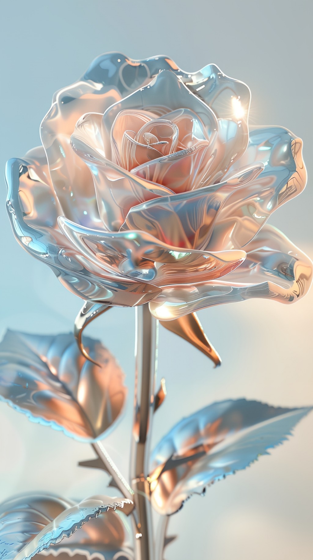 创意3D半透明玫瑰花手机壁纸