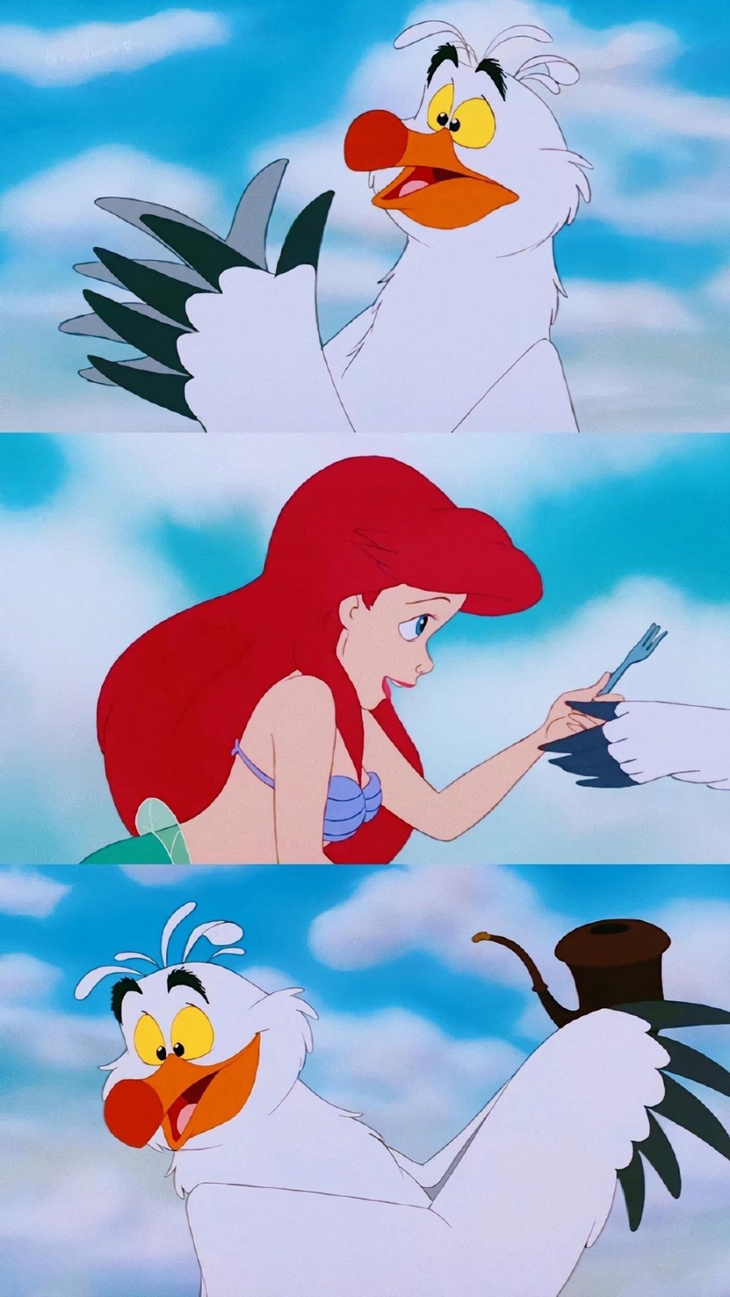 迪士尼公主美人鱼卡通拼接手机壁纸