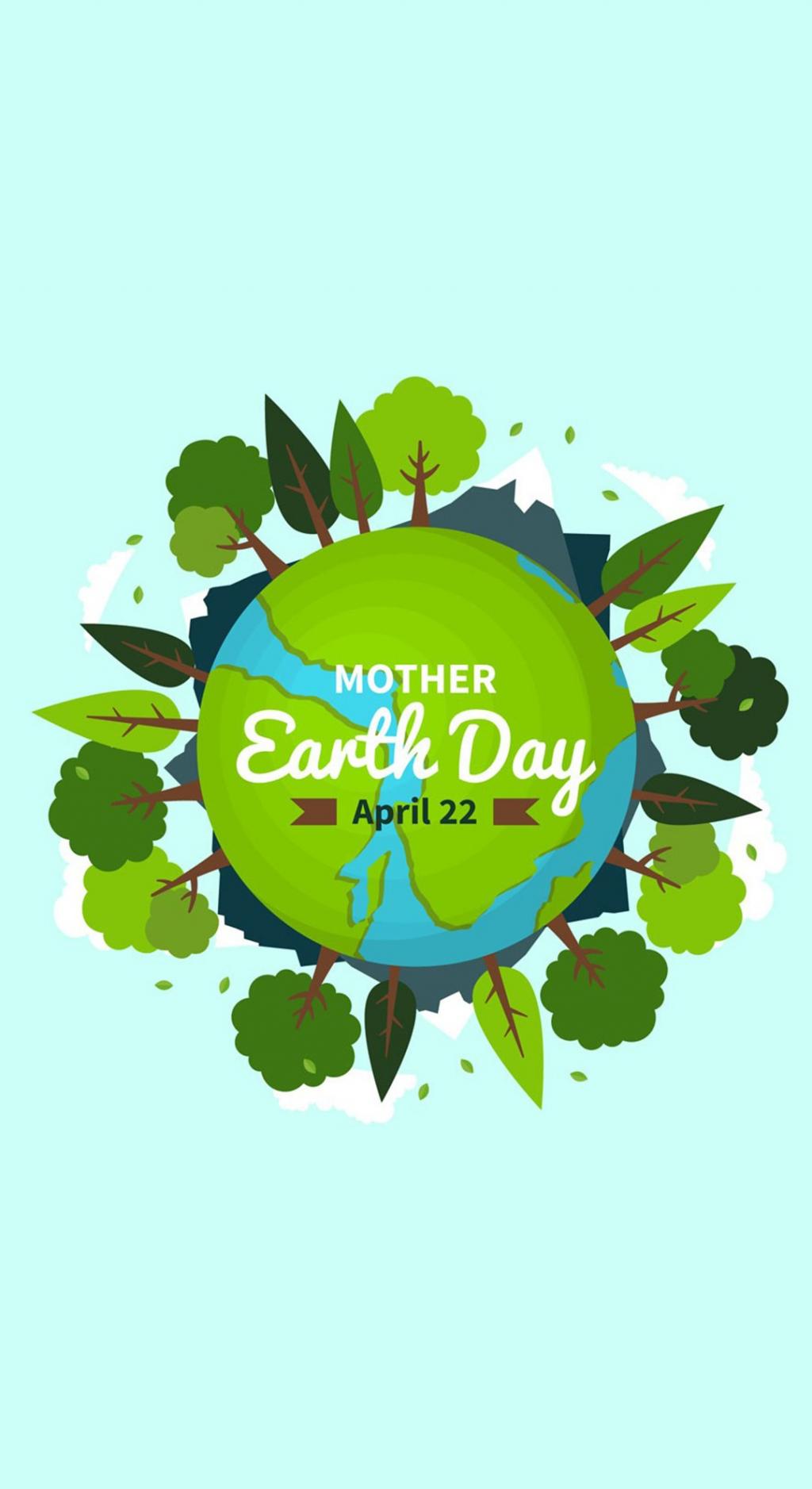 4月22日世界地球日爱护地球保护家园创意插画