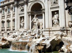 世界著名古典喷泉之一意大利特莱威喷泉高清图片