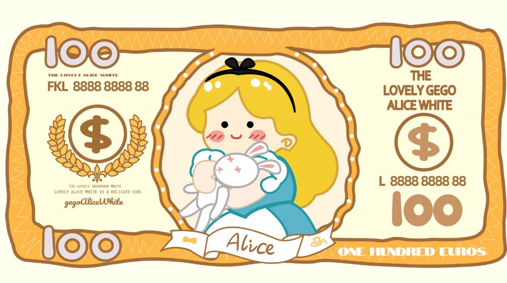 胖胖的迪士尼公主钞票手绘手机壁纸