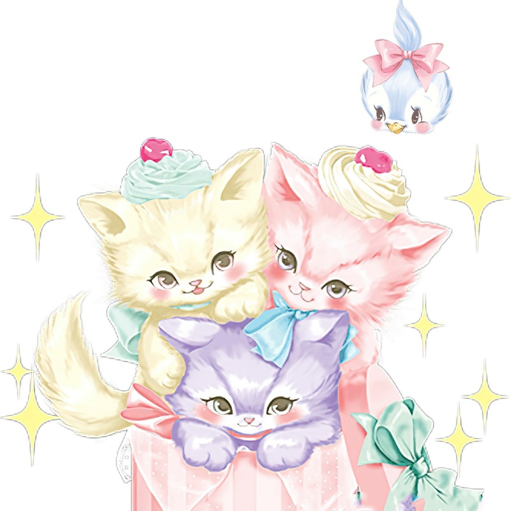 梦幻猫咪粉色可爱锁屏壁纸