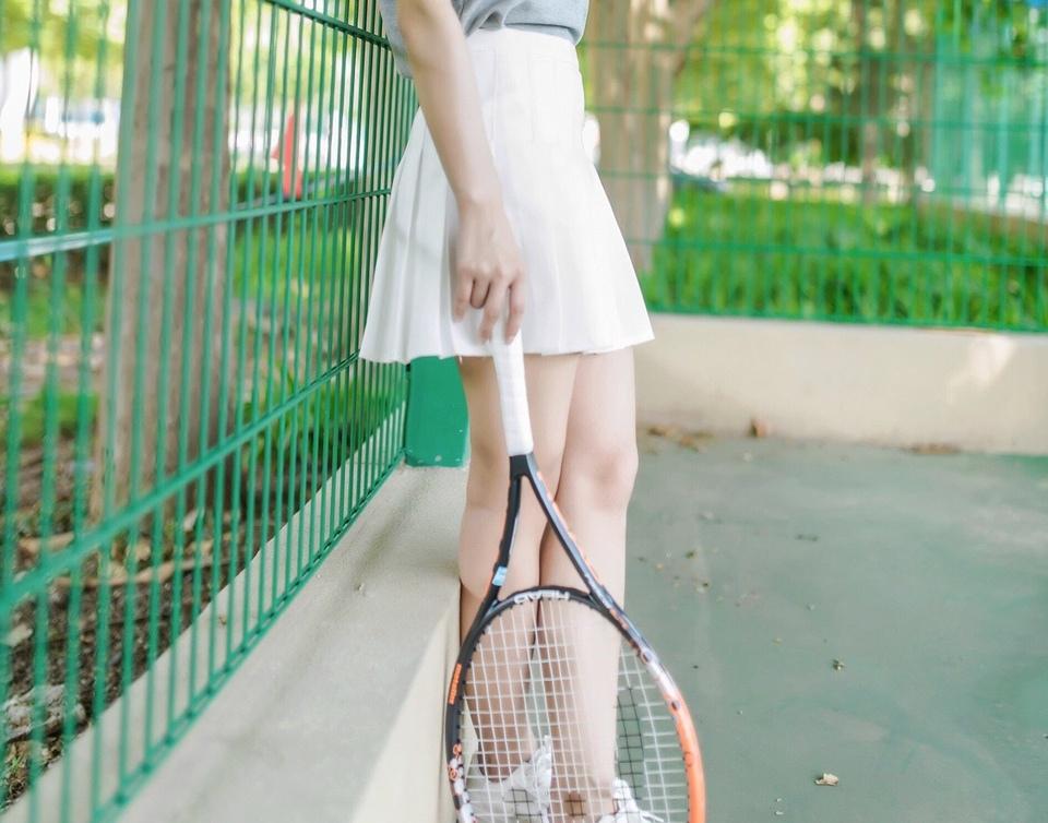 清新马尾网球少女球场运动时尚写真
