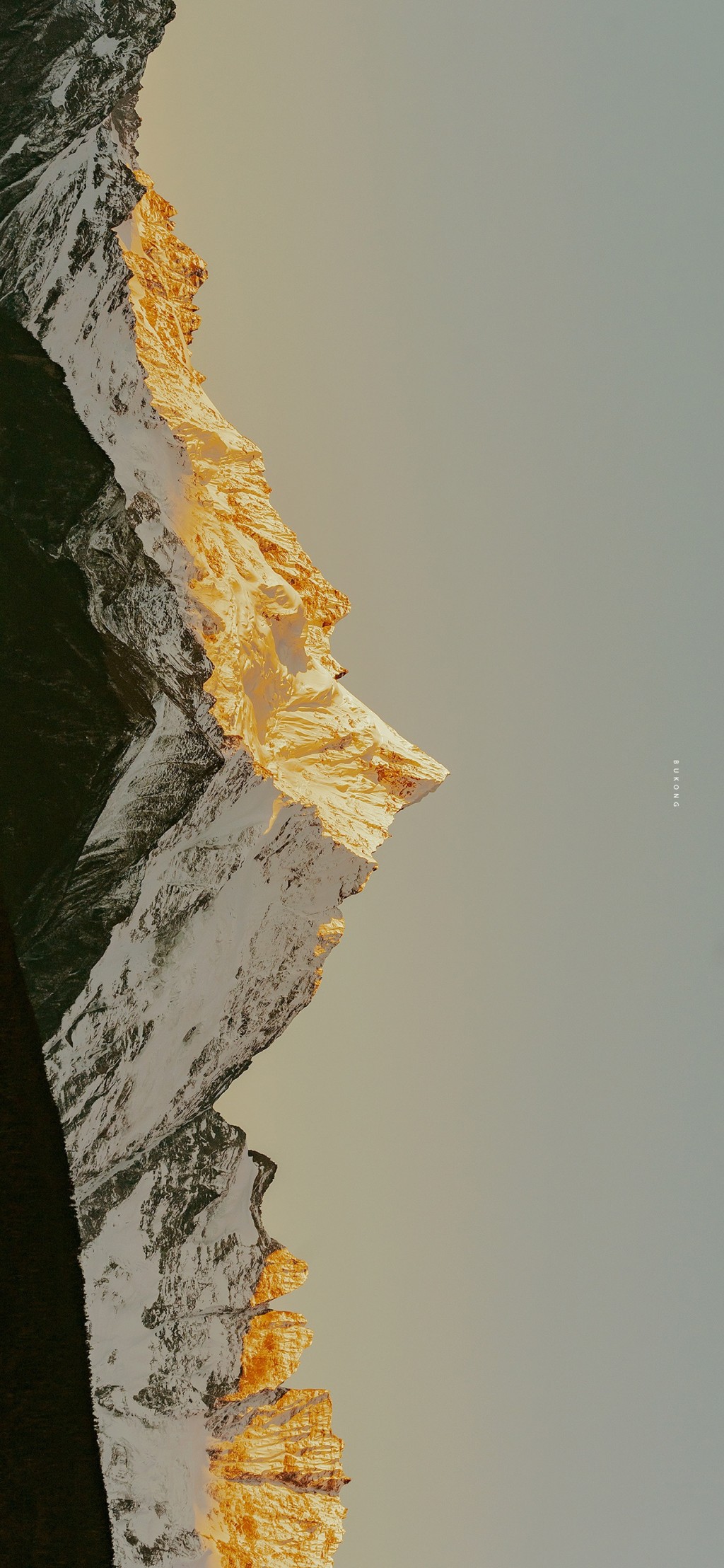 金色雪山横屏自然风景手机壁纸