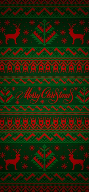 圣诞风格编织图案背景手机壁纸