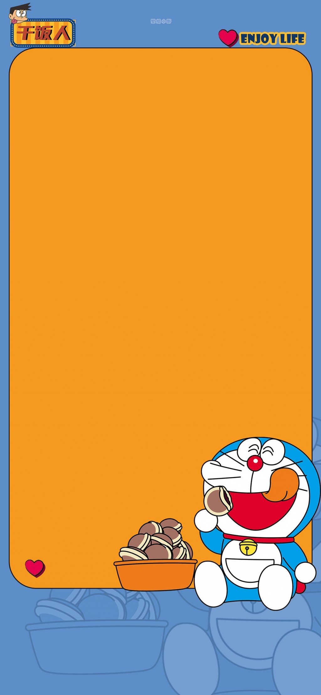 哆啦A梦可爱卡通插画手机壁纸