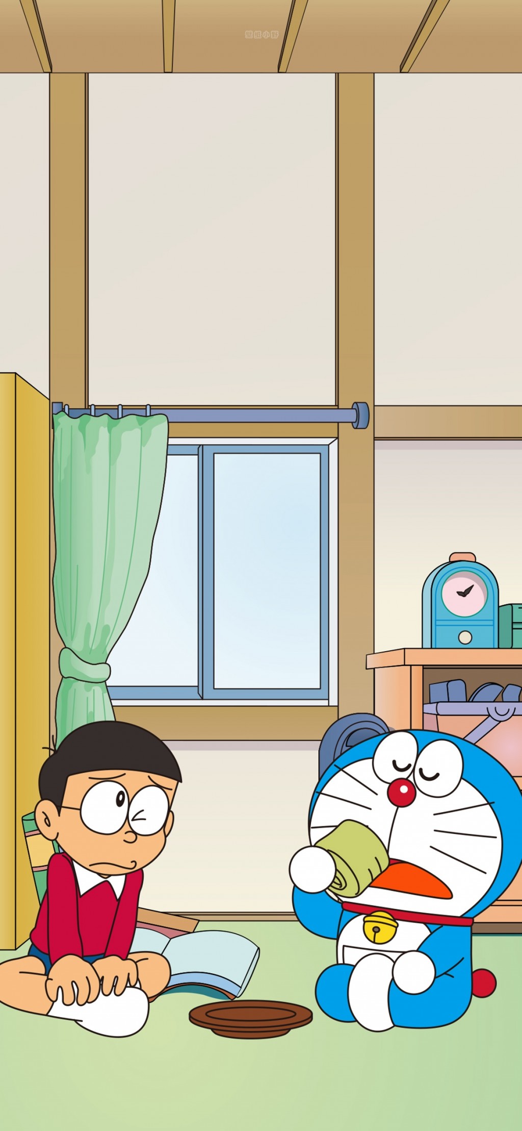 哆啦A梦蓝色卡通可爱手机壁纸