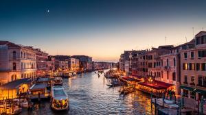 意大利威尼斯大运河夜间风景壁纸