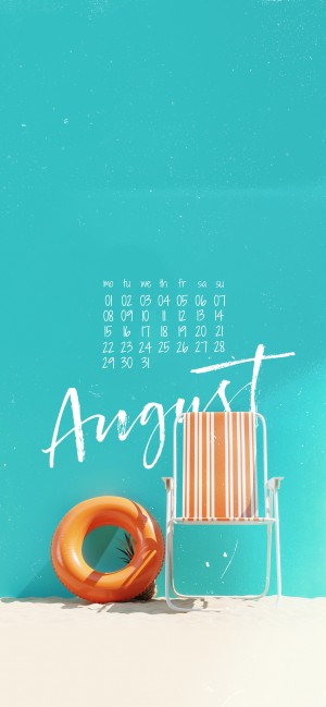 2022年8月夏日风景日历手机壁纸