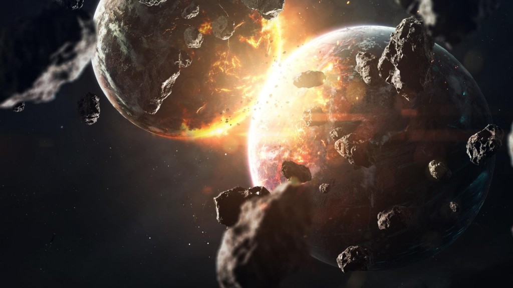 小行星撞击地球奇妙手绘插画