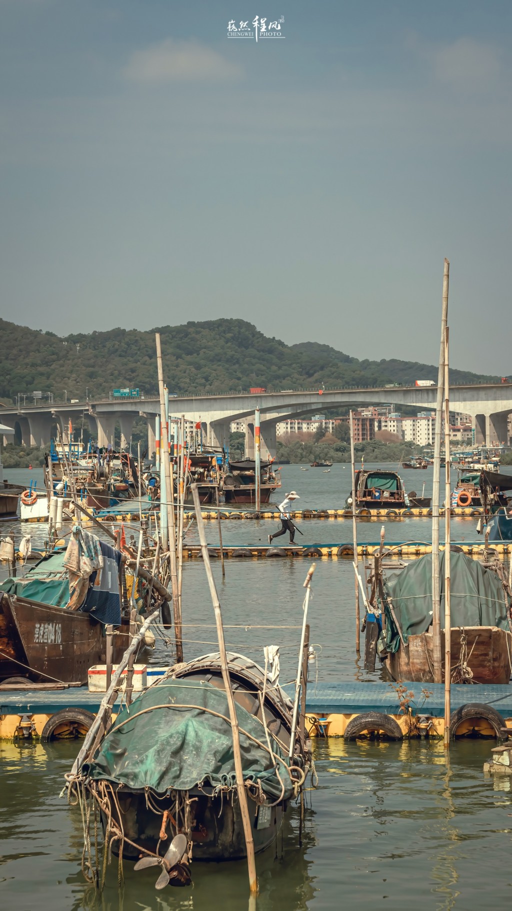 东莞渔船风景手机壁纸
