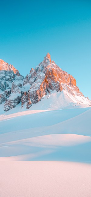 冰雪覆盖的山峰自然风景手机壁纸